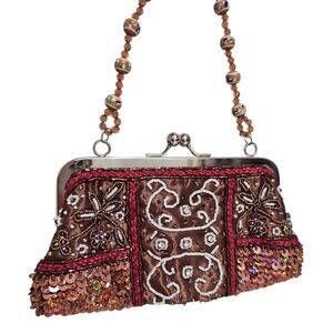 Mini Beaded Sequin Bag Clutch Purse Fairy Whimsy MINT Condition Mermaid